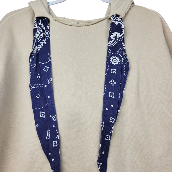We The Free Backyard Hoodie Womens‎ Small Ecru Bandana Accent Free People - Picture 13 of 16
